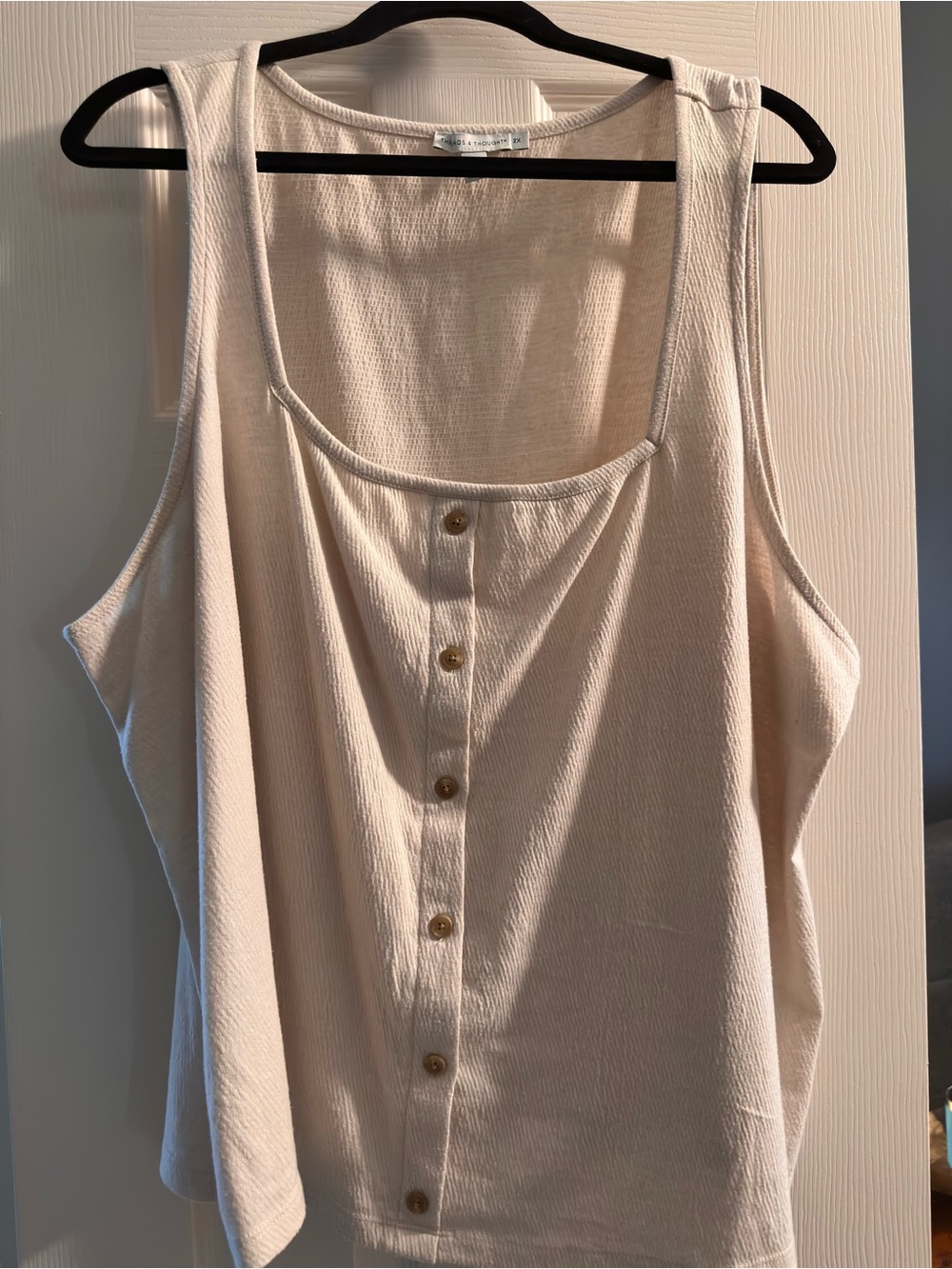 Threads 4 Thought Cream Button-Front Tank